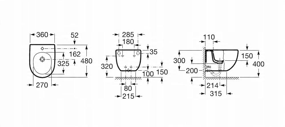 Miska wisząca MERIDIAN COMPACTO 48x36cm Rimless Deska wolnoopad. SLIM Biały