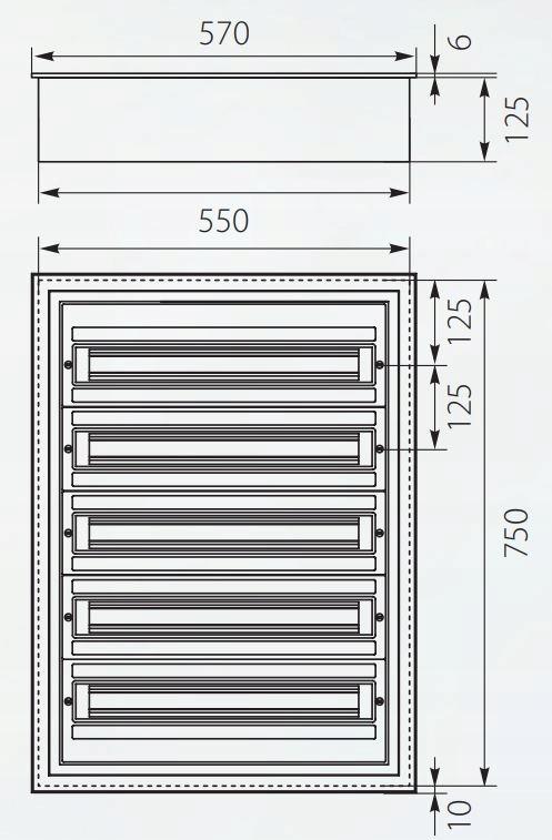 Rozdzielnica podtynkowa 5x24 moduły IP54 DARP-120 QUITELINE