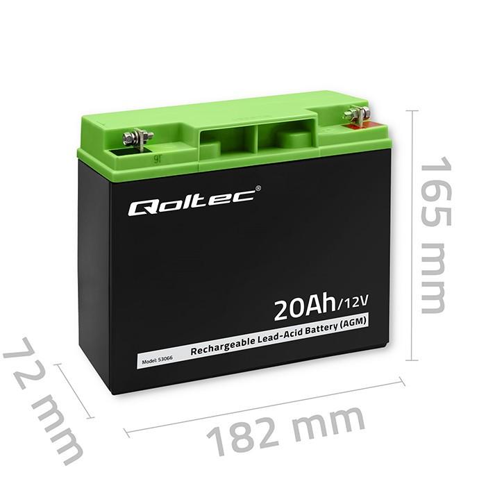 QOLTEC Akumulator AGM 12V 20Ah max. 300A