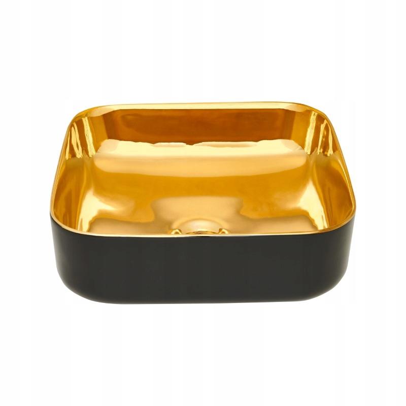 Umywalka nablatowa INVENA MALAGA CZARNO ZŁOTA 48h