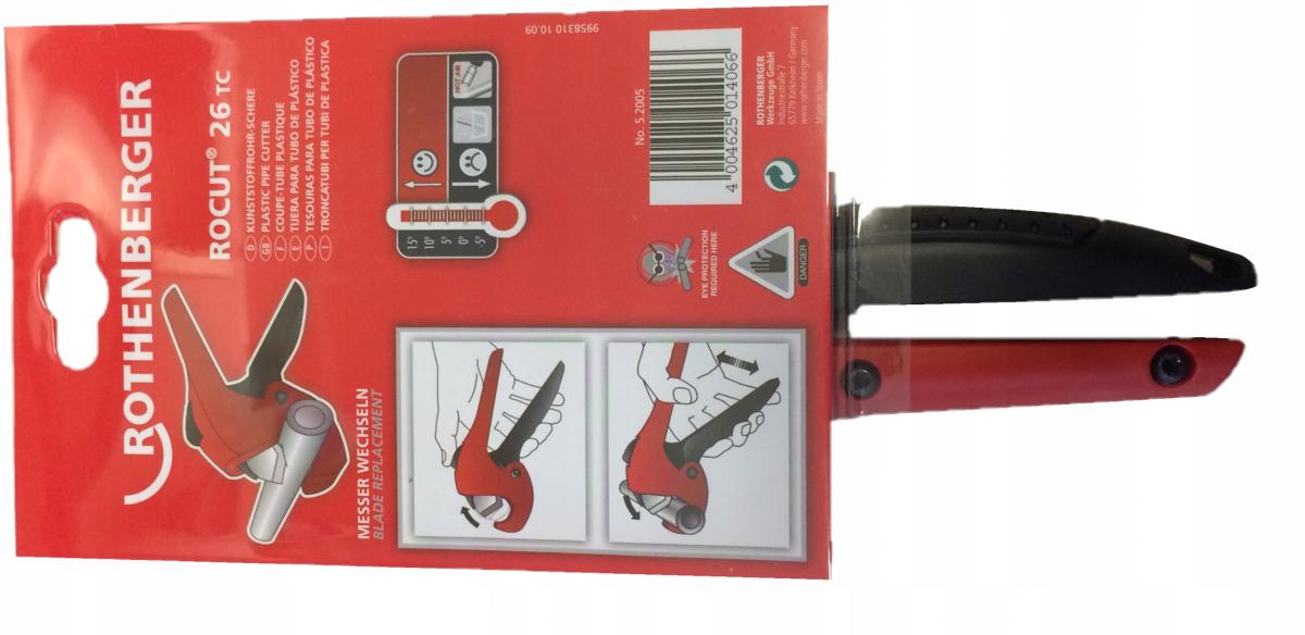 Nożyce do cięcia rur z tworzyw sztucznych 0-26 mm ROTHENBERG ROCUT TC 26