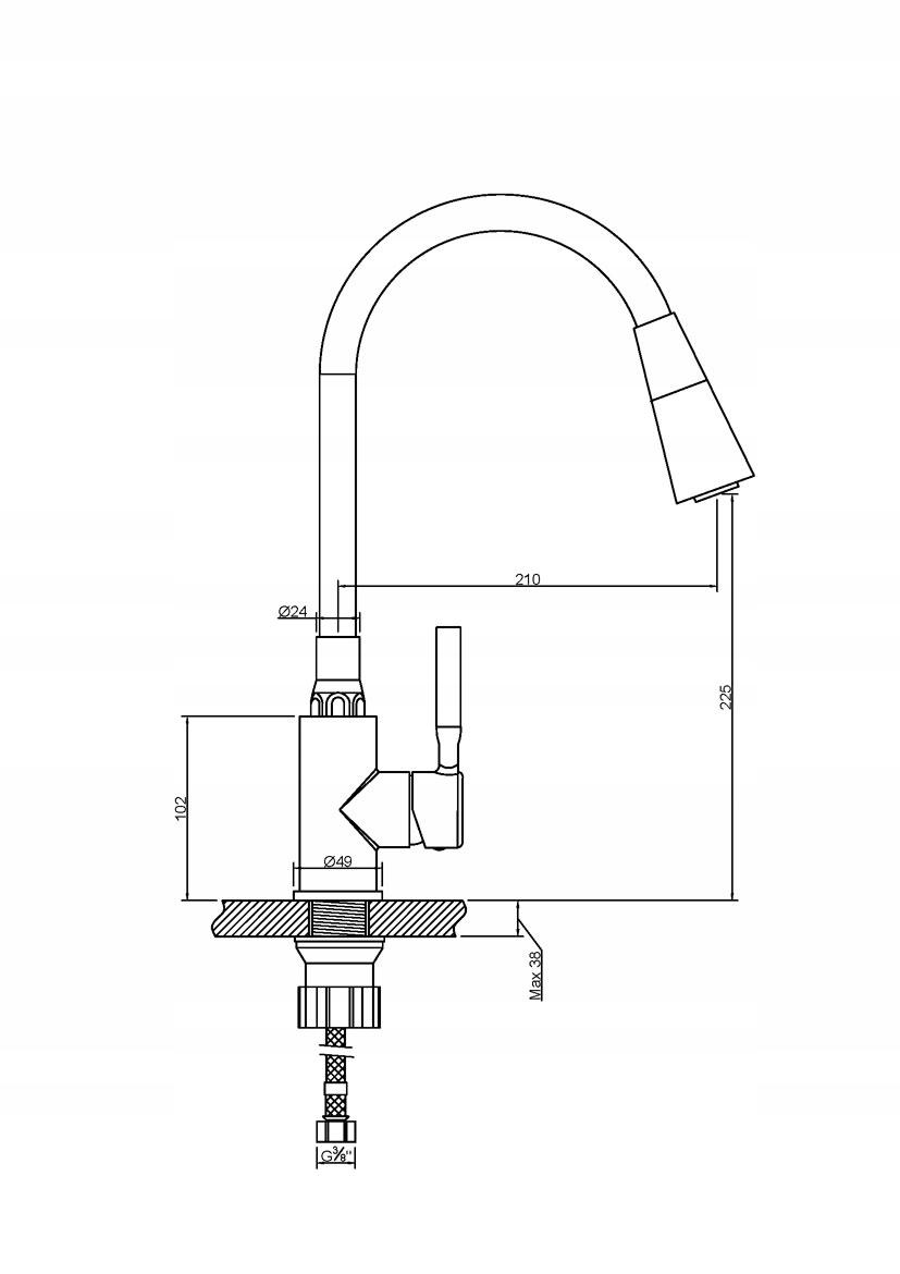 INVENA BATERIA ZLEW POGO Z RUCH, 2F WYL, BEŻ