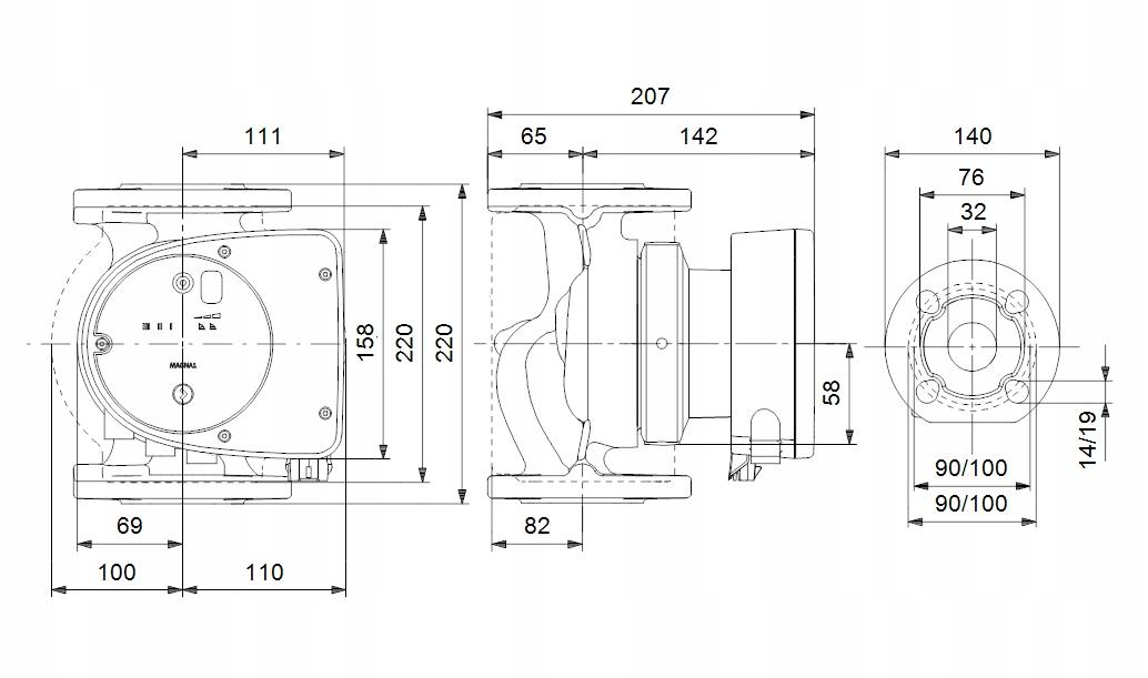 Pompa obiegowa GRUNDFOS Magna1 F 220 32-80 230V PN6/10