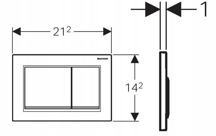 Przycisk spłukujący Omega30, przedni / górny, czarny-czarny mat-czarny