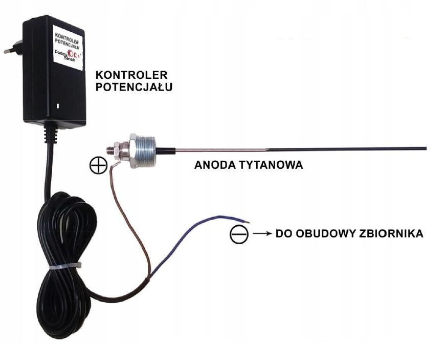 Anoda tytanowa AME 200 1/2, do zasobników cwu o pojemności do 300 l. Dług