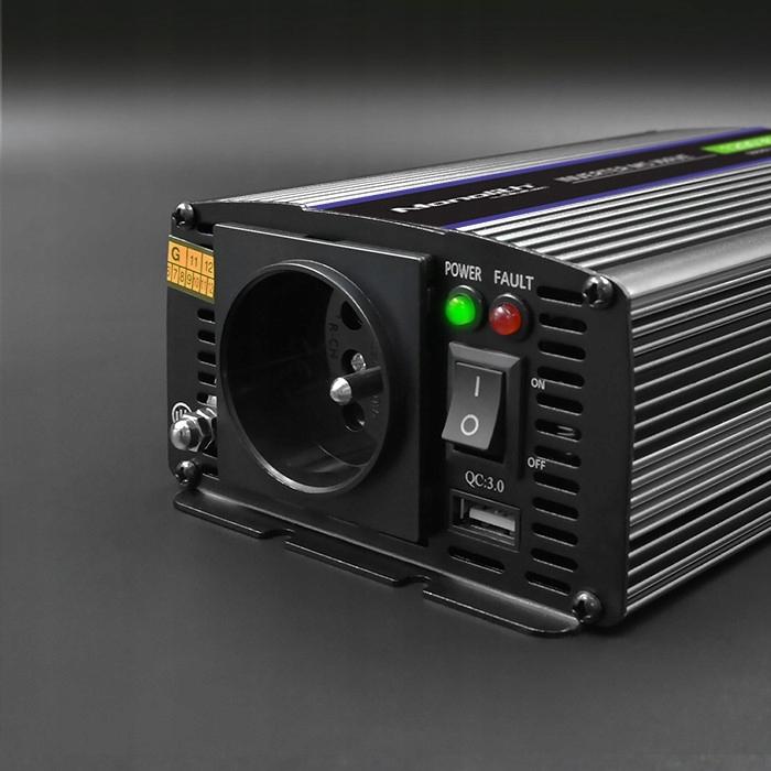 Przetwornica napięcia Monolith 1200 MS Wave | 12V na 230V | 600/1200W | USB