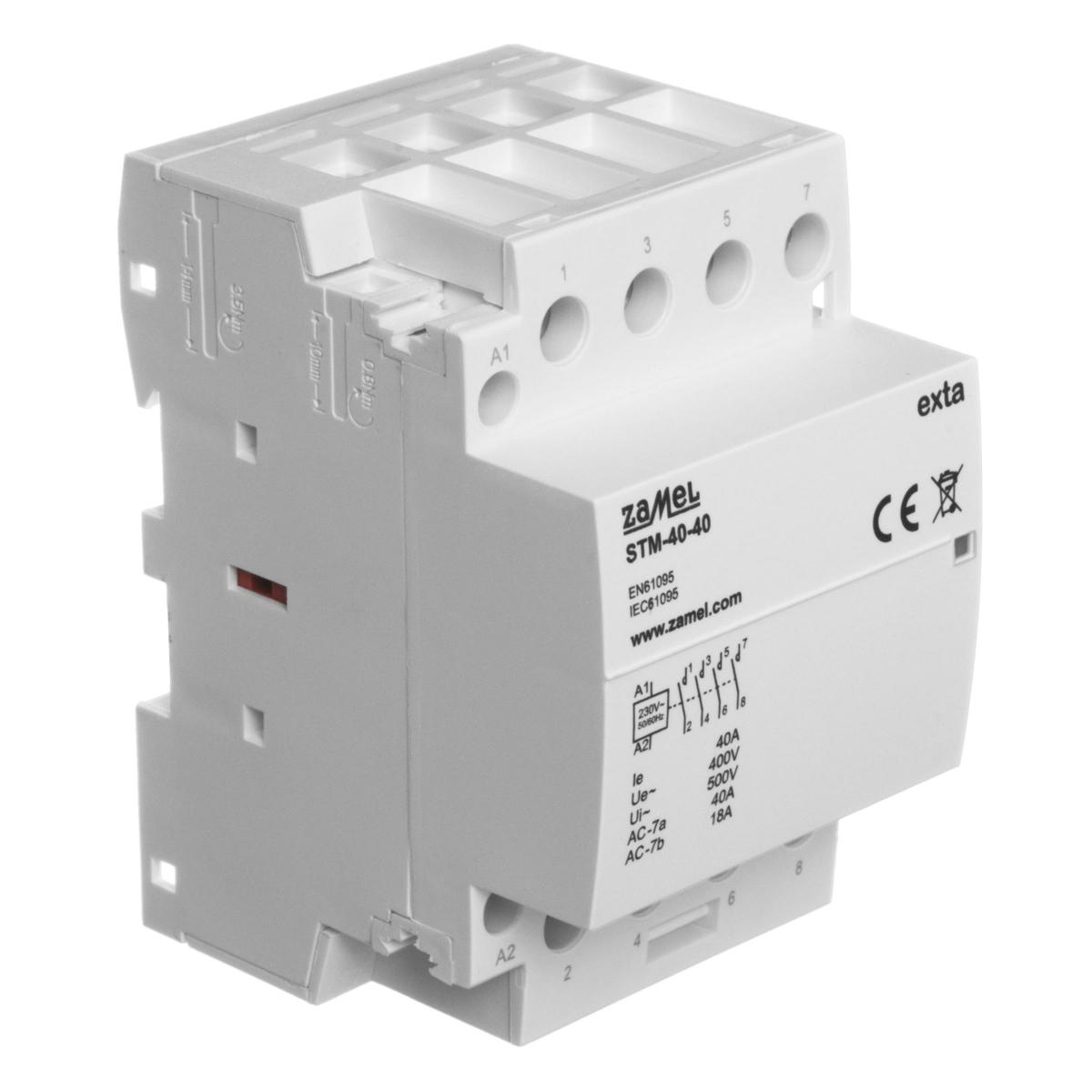 ZAMEL Stycznik modułowy instalacyjny 40A, 4xNO, 230V AC STM-40-40