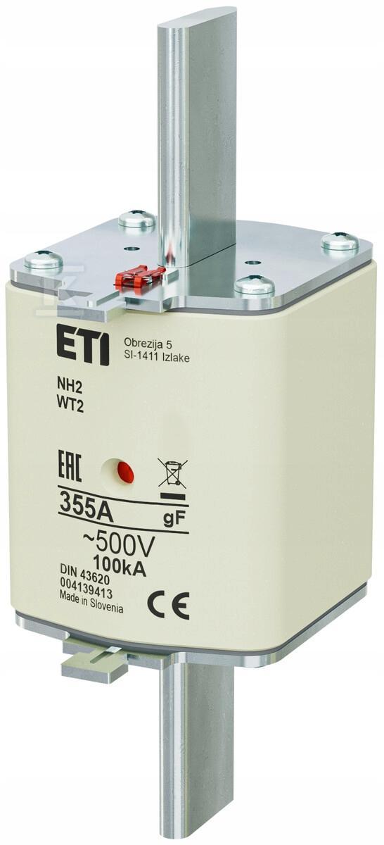 ETI Wkładka topikowa przemysłowa szybka NH2/WT2 GF 355A/500V