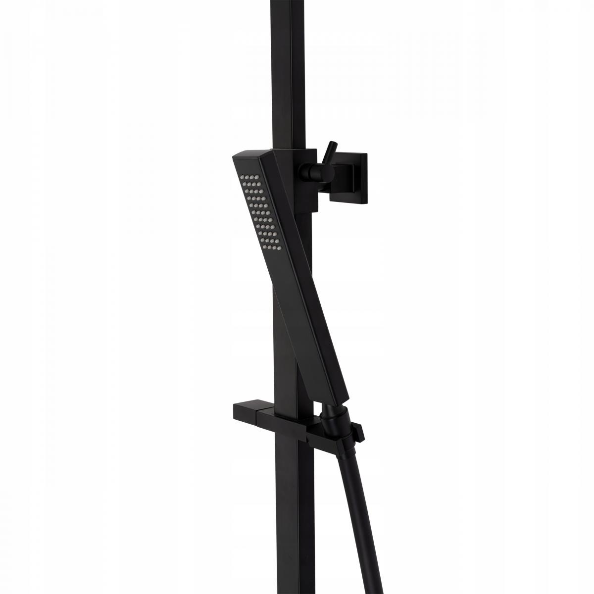 INVENA DESZCZOWNIA Z BATERIĄ NATRYSKOWĄ PAROS INVENA TREND CZARNA