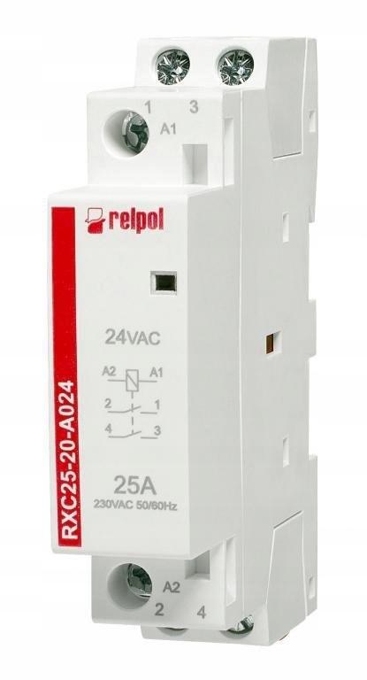 RELPOL Stycznik instalacyjny 2NO, 25A, 24 VAC RXC25-20-A024