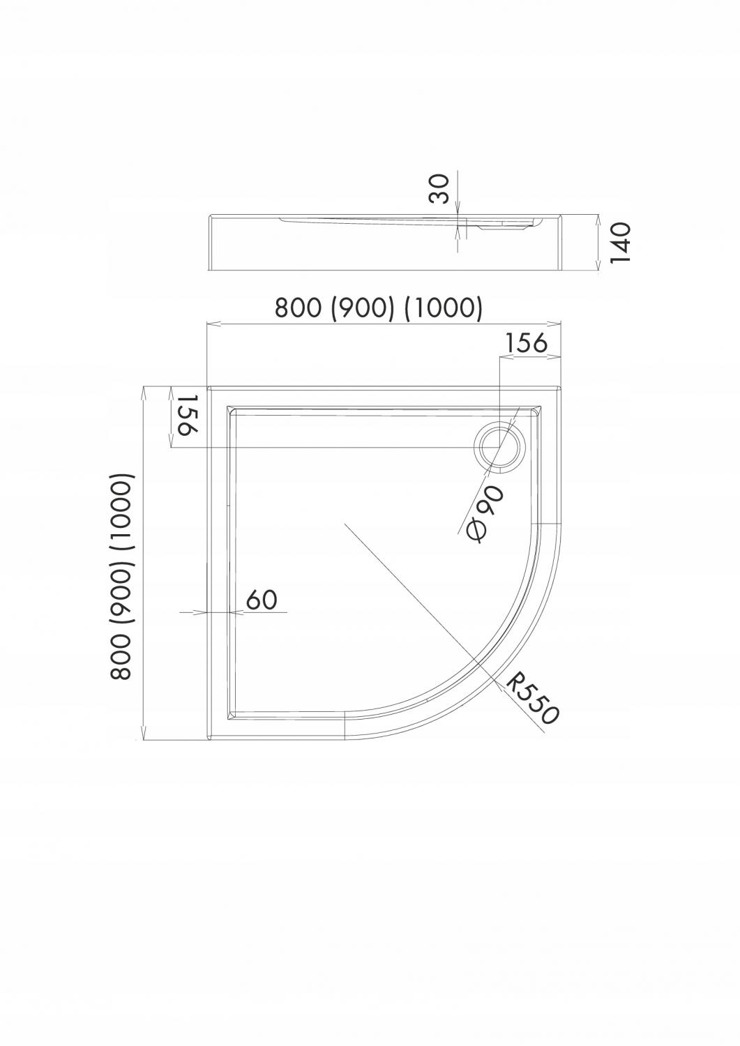 SCHEDPOL Brodzik akryl Competia z podbudową Stabilsound Plus 80x80 półokrąg