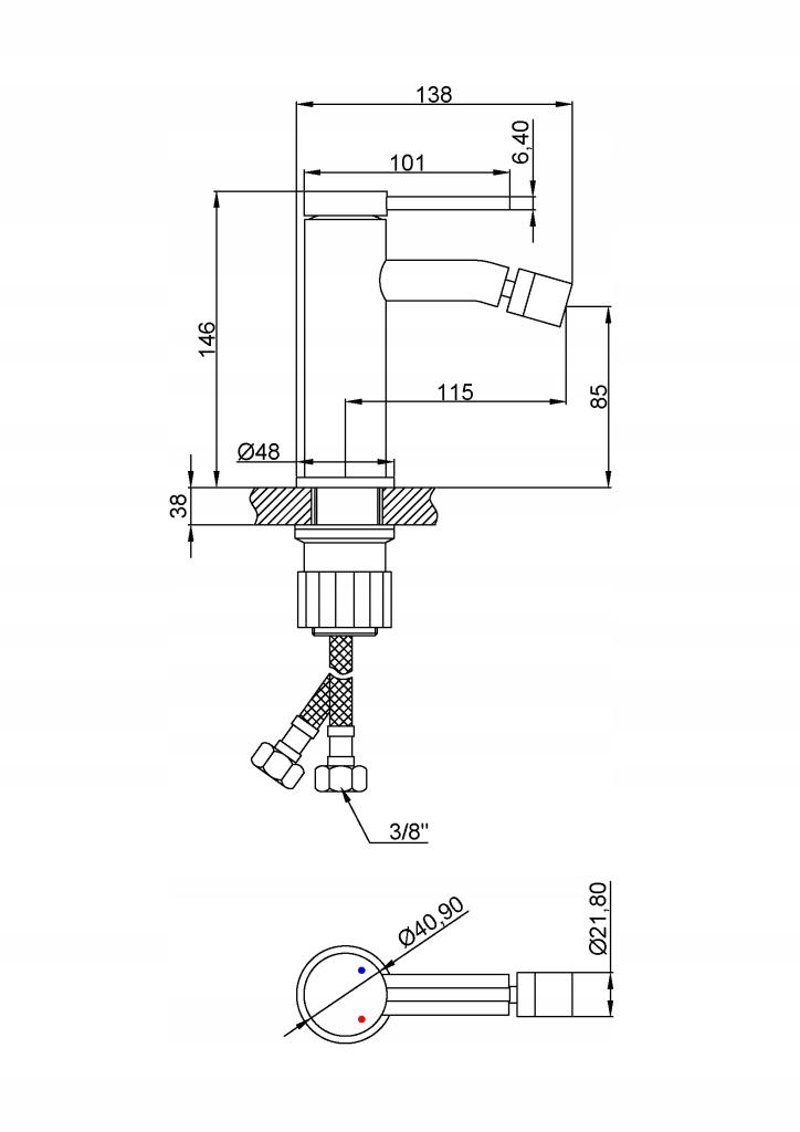 INVENA BATERIA BIDETOWA KALITEA INVENA TREND CHROM