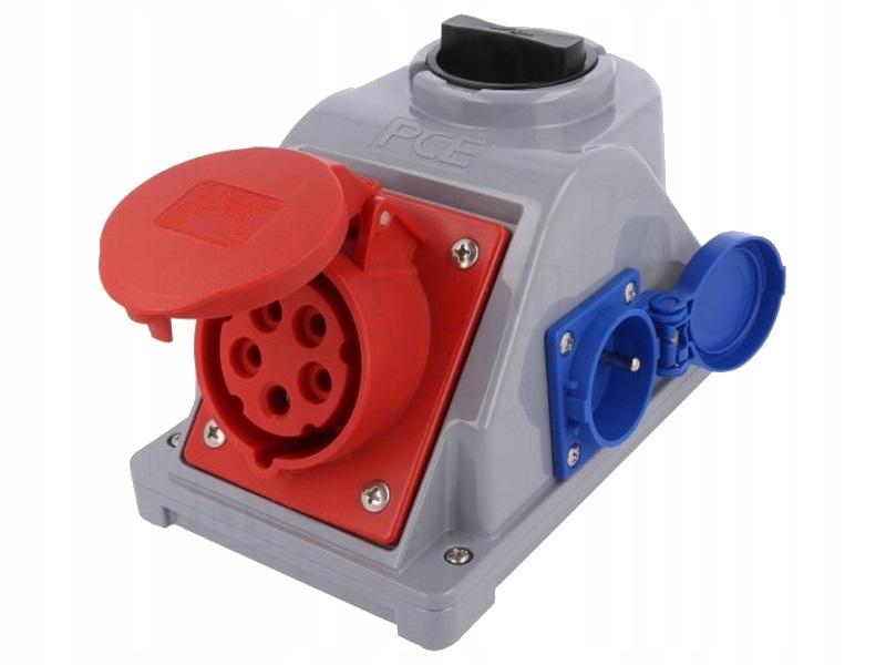 Nowa seria gniazd z wyłącznikiem Combo-Pol 32A 400V 3P+Z+N, gniazdo 2x23