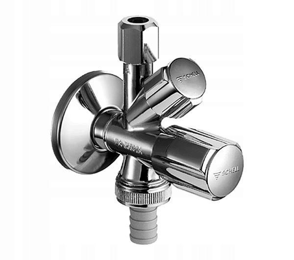 SCHELL Zawór kombinowany kątowy Comfort 3/8 chrom z BSZ, ASAG
