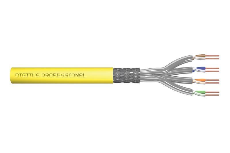 Kabel instalacyjny DIGITUS kat.7A, S/FTP, B2ca, AW G 22/1, LSOH, 500m, żółt