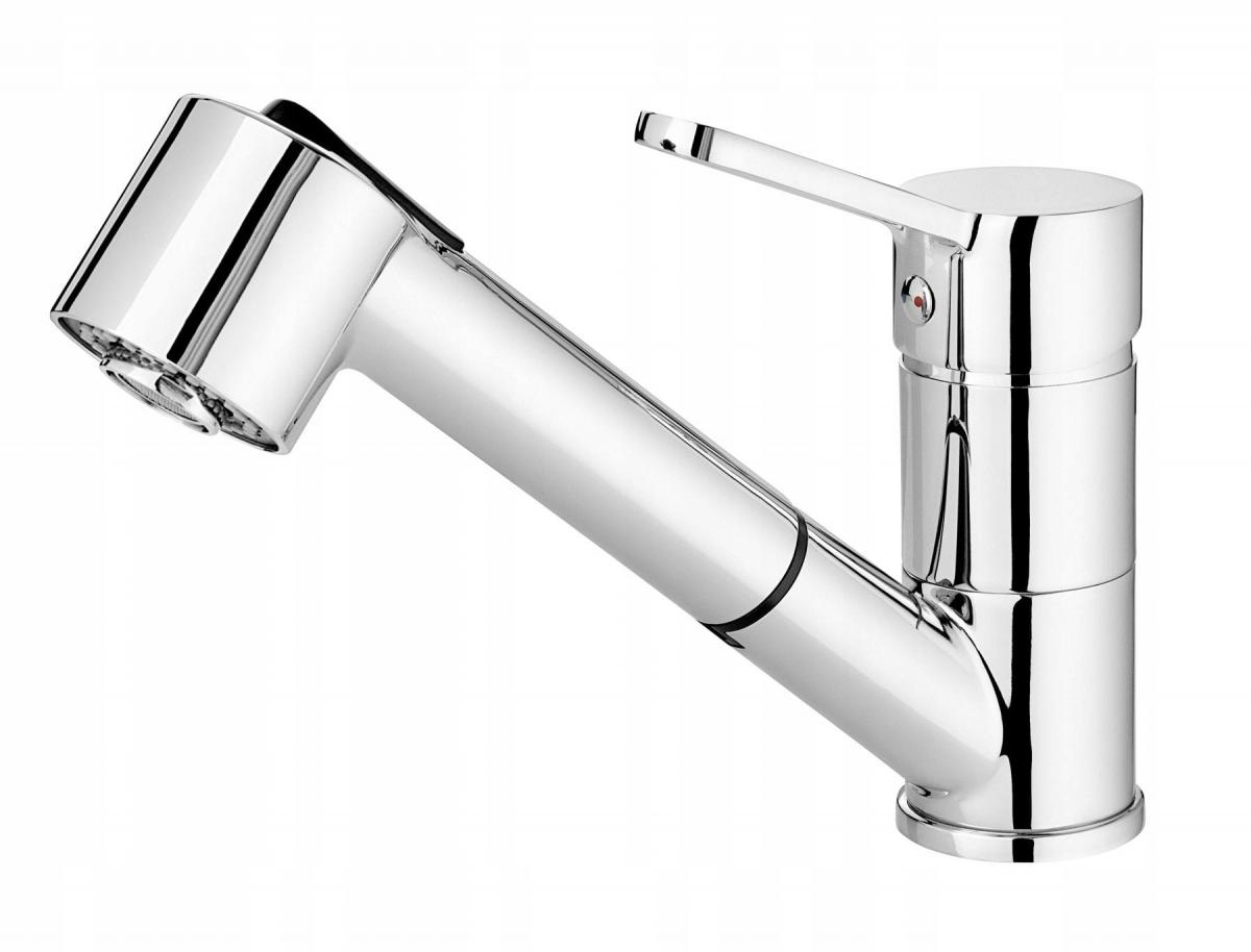 DEANTE Bateria kuchenna Narcyz z wyciąganą wylewką, chrom