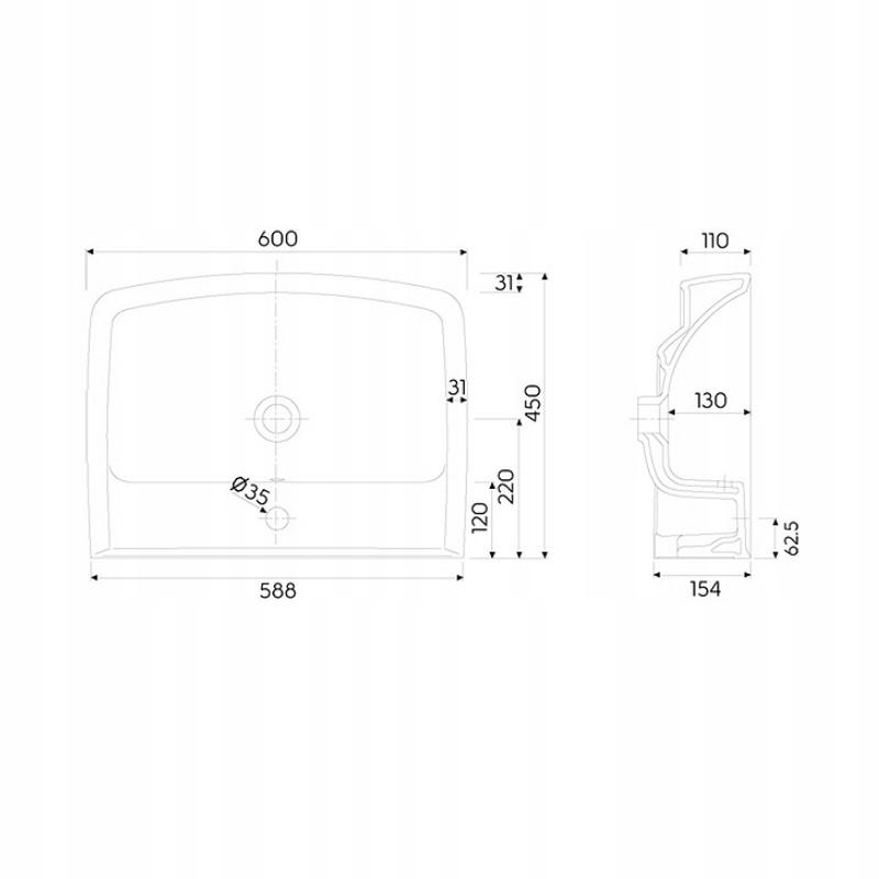 Geberit Umywalka REKORD 60 x 45 cm MEBLOWA 48h