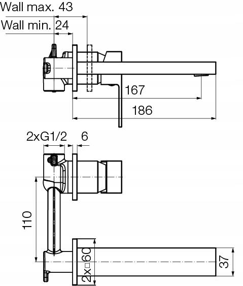 VALVEX Bateria umywalkowa podtynkowa ARS BRUSHED GOLD