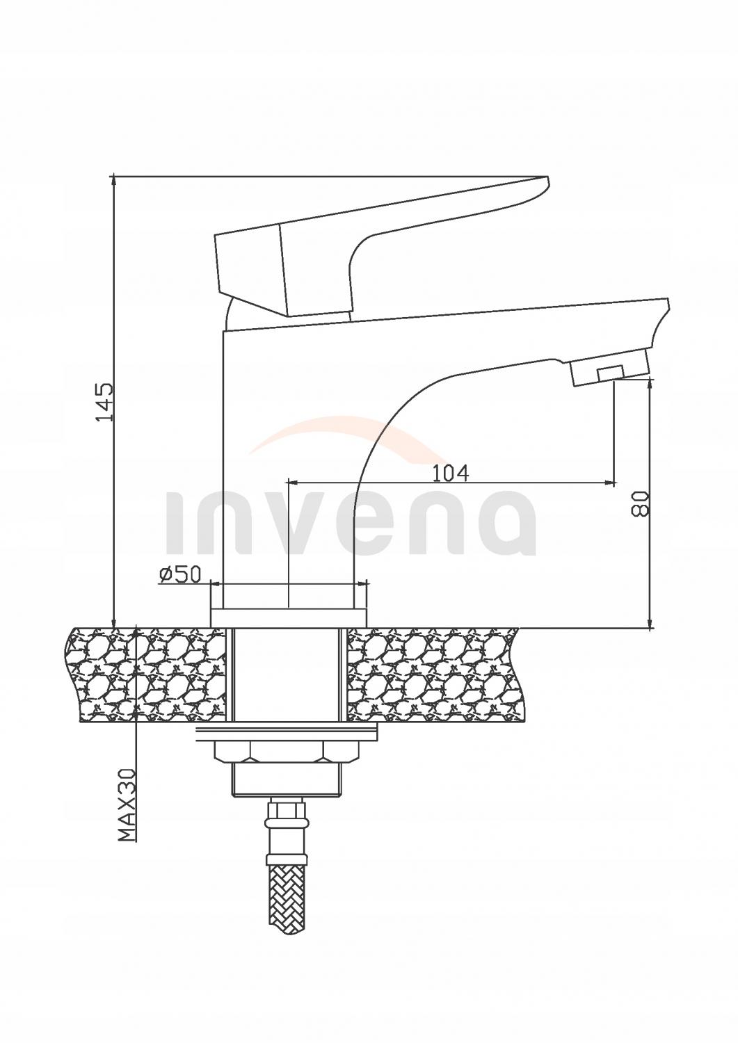 Bateria umywalkowa INVENA DOKOS CHROM 48h