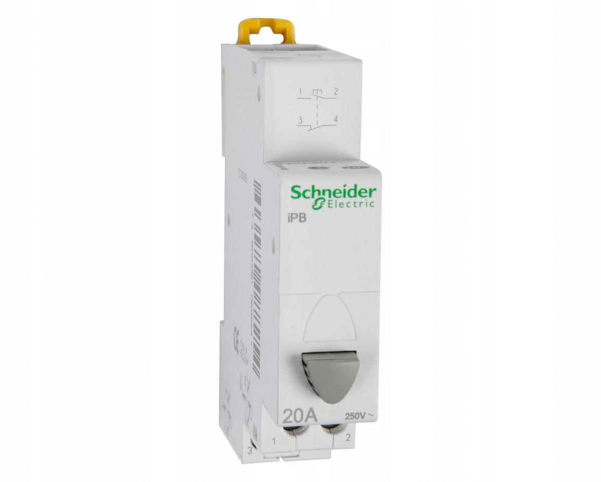 Przycisk pojedynczy (z samopowrotem) iPB-20-11 20A 1NO+1NC szary