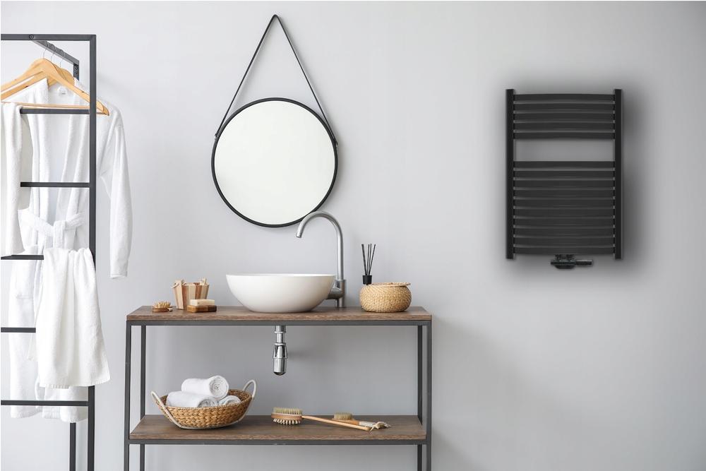 INVENA GRZEJNIK ŁAZ 540X800 + KPL. DUOPLEX + MASKOWNICA PODW - CZARNO-ZŁOTY