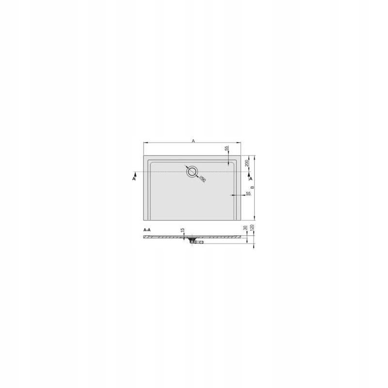 Brodzik min prostokąt 90x110x3 cm SANPLAST Space Mineral B-M/SPACE