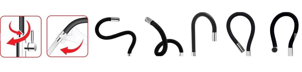 INVENA BATERIA ZLEWOZ JOGA PLUS Z RUCHOMĄ WYLEWKĄ, KOLOR BIAŁA