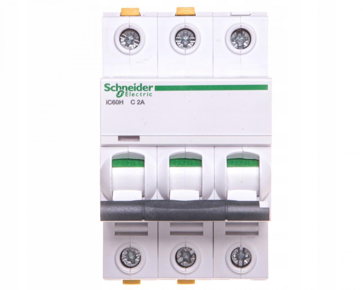 SCHNEIDER ELECTRIC Wyłącznik nadprądowy iC60H-C2-3 C 2A 3-biegunowy