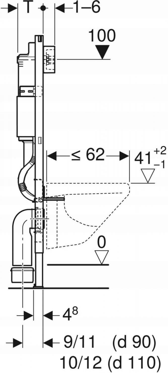GEBERIT Zestaw stelażowy Duofix Basic Selnova Premium (kryte mocowania)