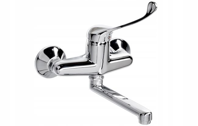 VALVEX Bateria ścienna Medica dwuotworowa z krótką wylewką chrom