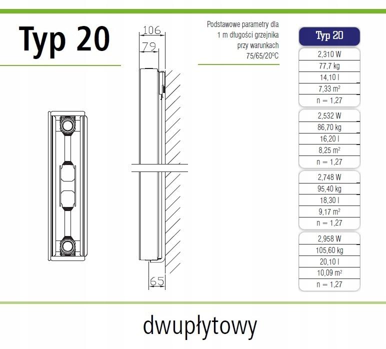 Grzejnik STELRAD VP 20 2200x400 VERTEX PLAN Pionowy 48h