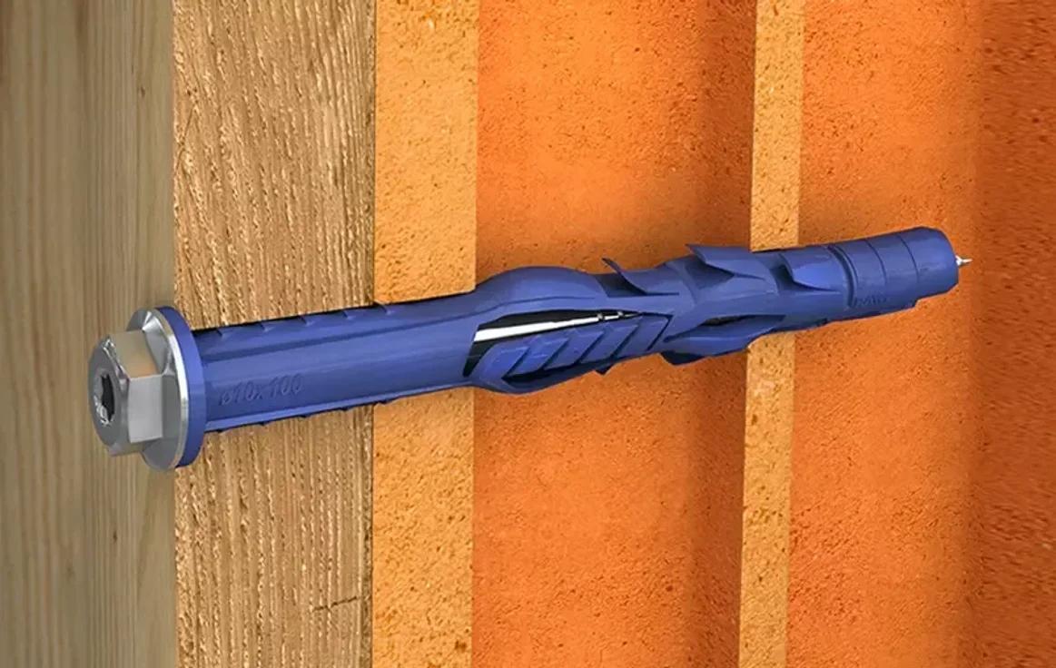 FF1 Kołek ramowy poliamidowy 10x80 mm z kołnierzem, Wkręt ocynk galwaniczny