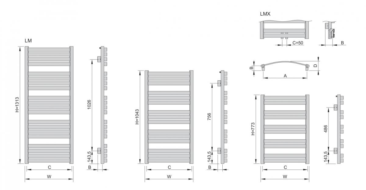 Grzejnik ENIX LAMELO-LM 1313x554 łazienkowy WYSYŁKA 48h