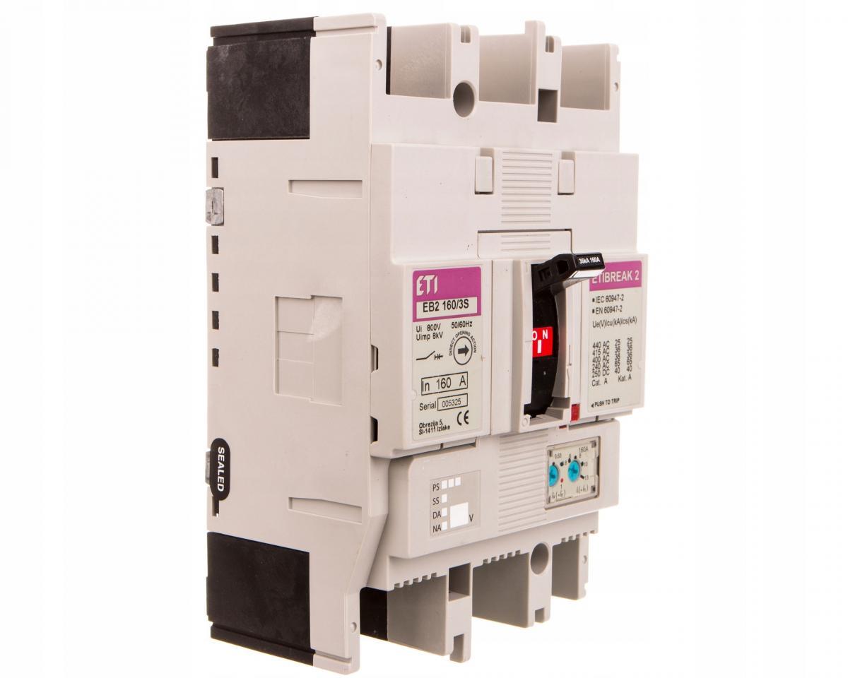 ETI Wyłącznik mocy 3P, 36kA, wyzwalacz TM EB2 160/3S 160A 3p