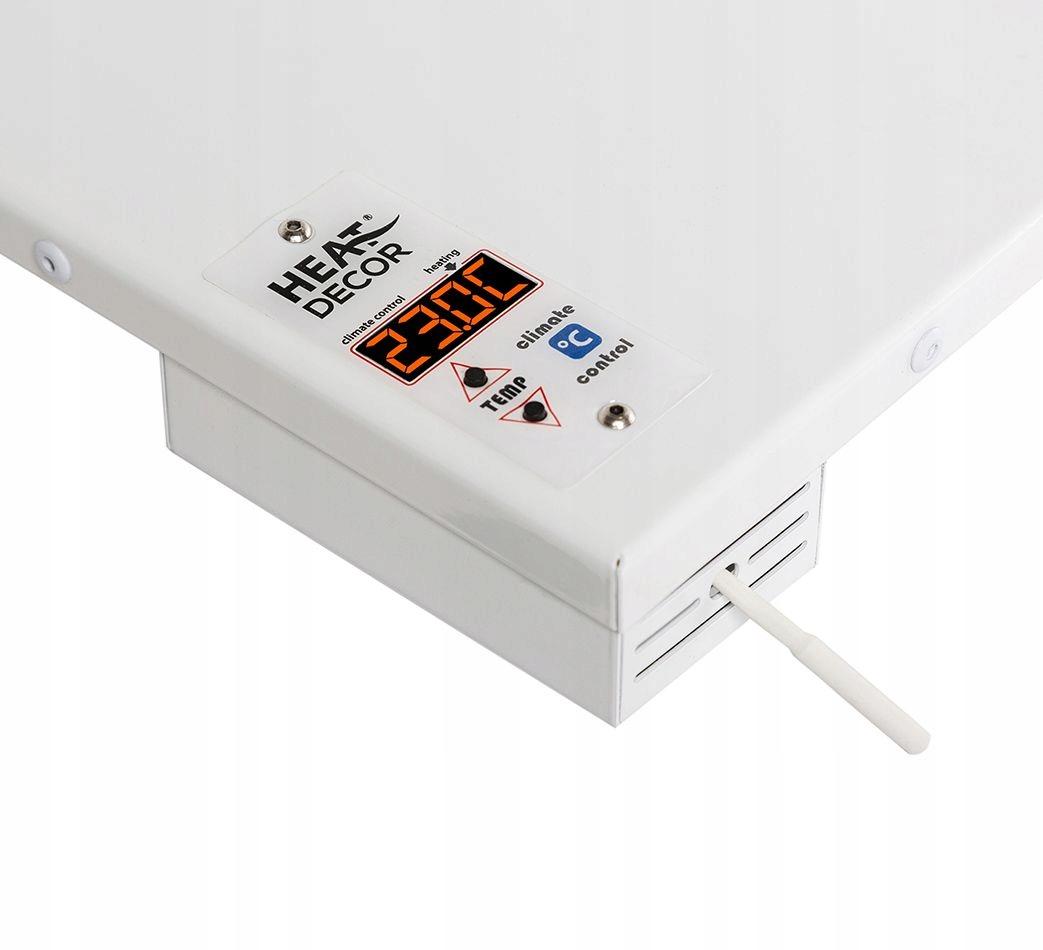 Grzejnik stalowy HD-WAVE STEEL z termostatem, moc 1000 W - biały