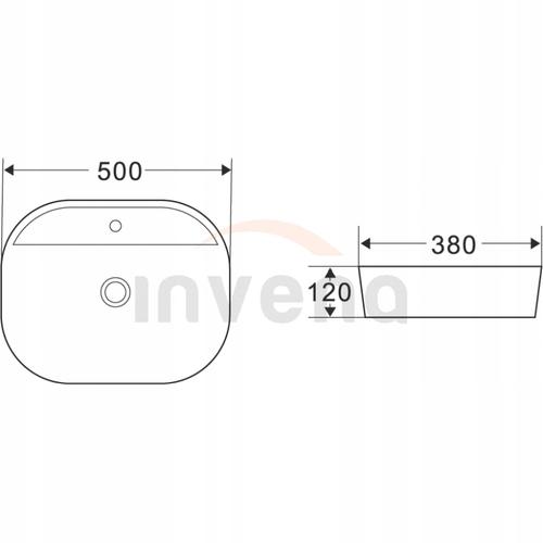 INVENA UMYWALKA NABLATOWA CORSO 50 CM, OWALNA