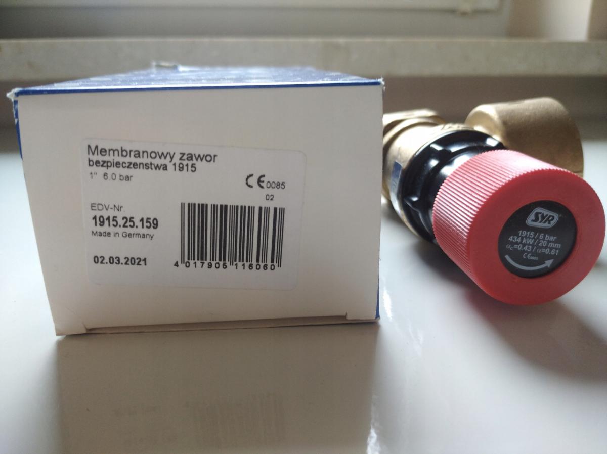 SYR Zawór bezpieczeństwa 1915 6,0bar, 1 cal