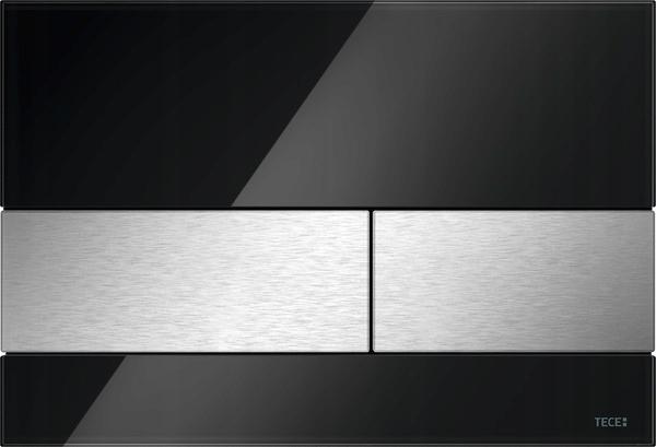 Przycisk spłukujący TECE square podwójny do WC szkło/stal szczotkow czarny