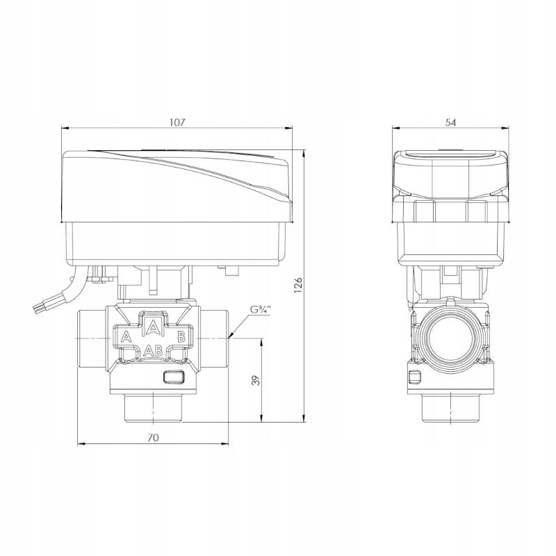 Zawór strefowy AFRISO 3-drogowy AZV 642 DN15 1664200 Gz3/4 48h