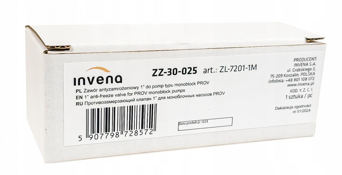 INVENA ZAWÓR ANTYZAMROŻENIOWY 1 DO POMP TYPU MONOBLOK PROV