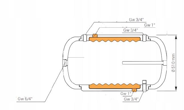 Wymiennik poziomy 109 KOSPEL WP-100 Thermo Hit z płaszczem wodnym