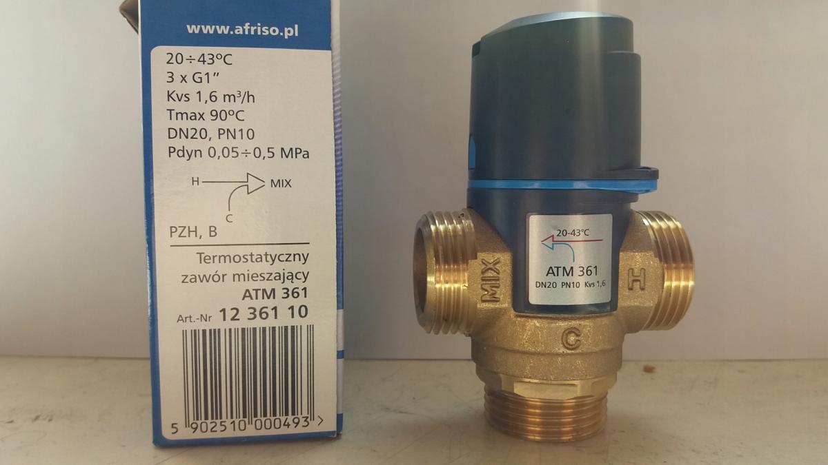 Zawór mieszający termostatyczny ATM 361 DN 20 1 GZ 10 bar Kvs 1.6 20-43°C
