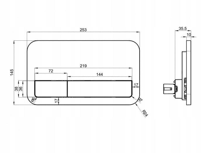Przycisk spłukujący BOCH ViConnect E200 do WC tworzywo sztuczne chrom