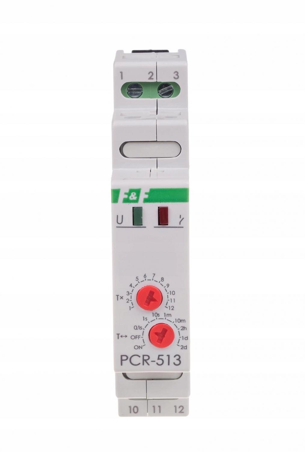 Przekaźnik czasowy PCR-513 UNI jednofunkcyjny- rewersyjny (opóźn. załączani