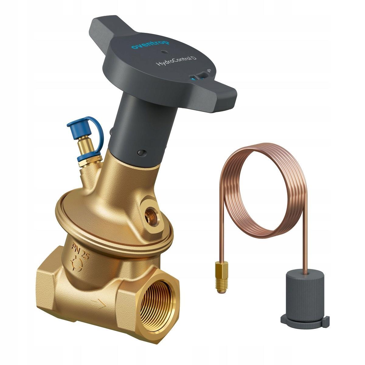 HydroControl D z gwintem wewnętrznym PN25, DN 15, 5…30 kPa z zaworkiem Hydr