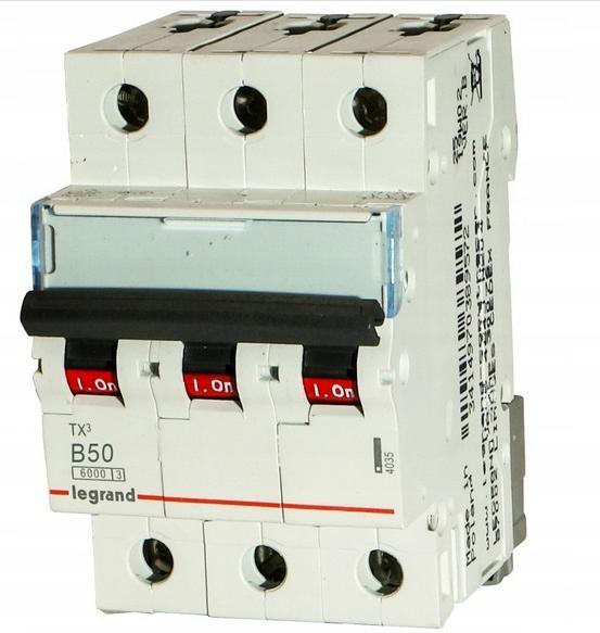 LEGRAND Wyłącznik nadprądowy S 303 3P B 50A 6000A TX3