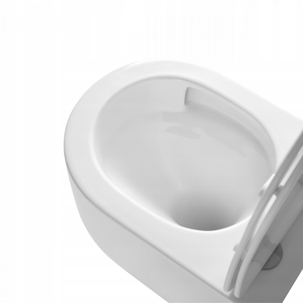 INVENA MISKA WC PODWIESZANA, QFS, KORFU OKRĄGŁA, Z DESKĄ WOLNOOPADAJĄCĄ