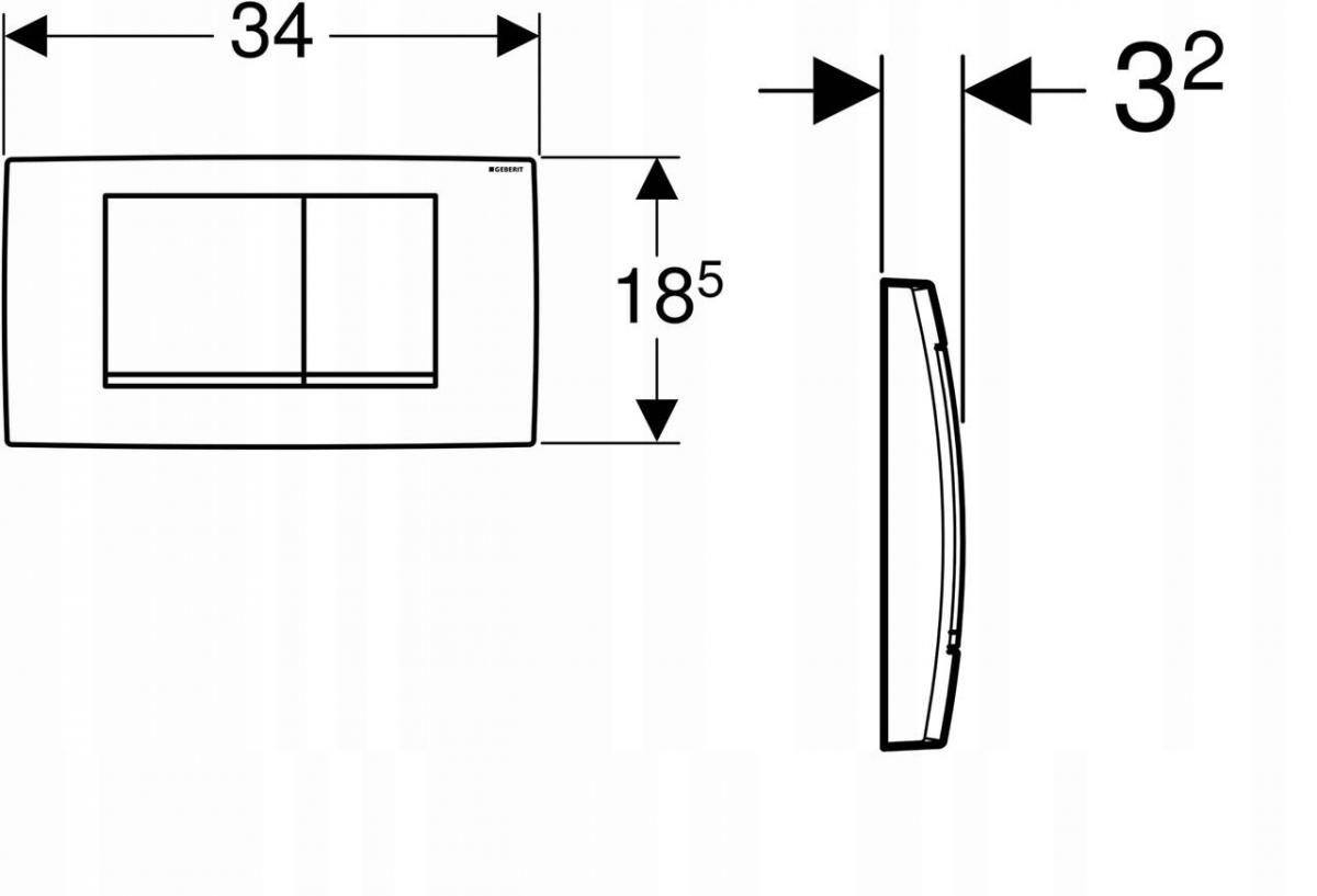 Przycisk spłukujący GEBERIT Twinline30 przedni biały 340x185x32 mm