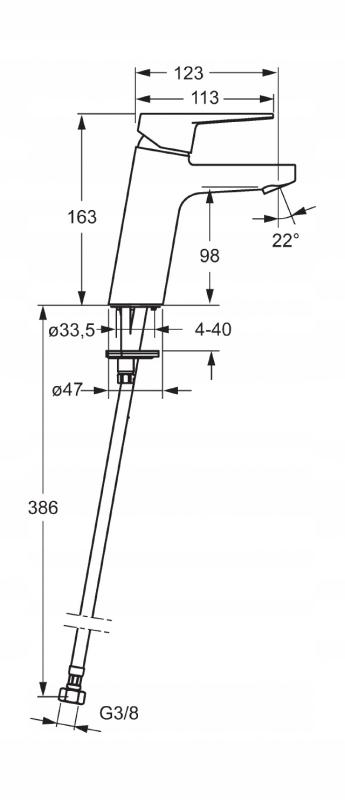 ORAS Bateria umywalkowa Oras Twista XL ze stałą wylewką i pełnym uchwytem.