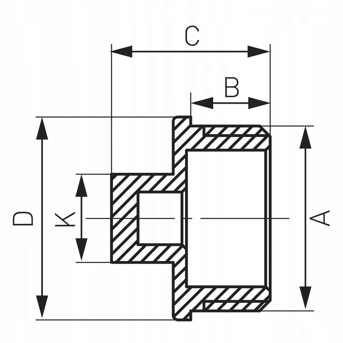 Korek mosiężny 6/4 żółty